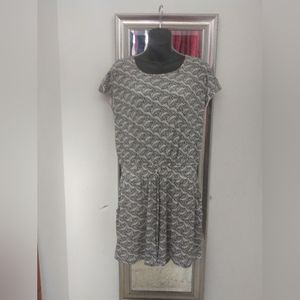 Wisp size S black patterned filman Sleeve gathered elastic waist romper.